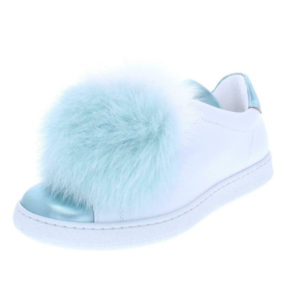 Joshua's Shoes - Joshua*s Women Gomma Leather Fox Fur Sneakers $607